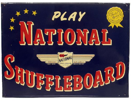 National Shuffleboard Tin Sign